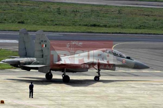 Sukhoi SU-30 combat jet lands at Agartala airport Sukhoi SU-30 combat jet lands at Agartala airport